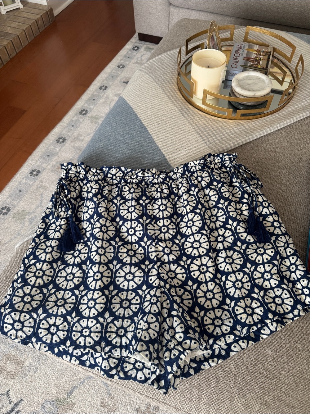 Roller Rabbit Navy and White Printed women’s shorts